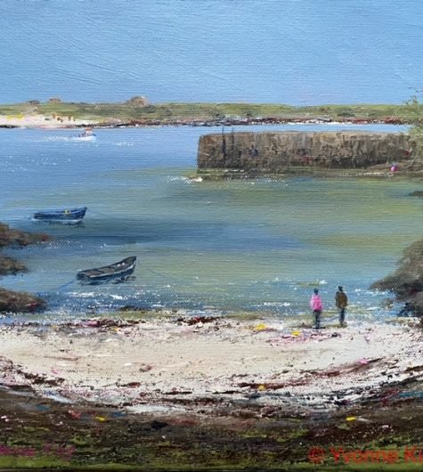 Ervallagh-Beach-Harbour-and-Inishlacken-Island-by-Yvonne-King-2023-1022x1022-Artists-Acrylic-on-Canvas
