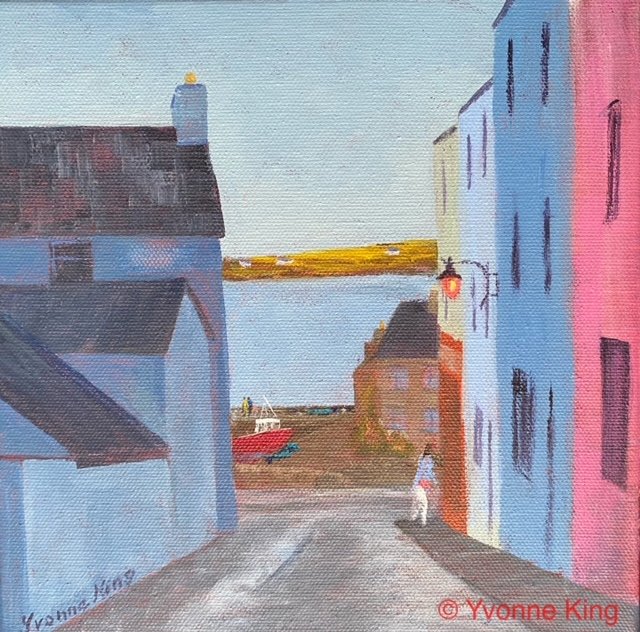 Through-the-Laneway-by-O-Dowds-Roundstone-by-Yvonne-King-2023-Artists-Acrylic-on-Deep-Canvas-8-x-8
